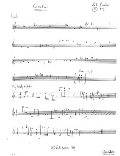 Sheet music for Creation