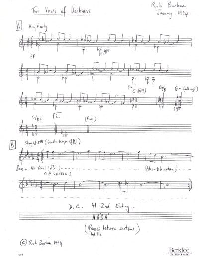 Sheet music for Two Views of Darkness
